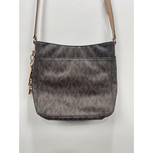 Michael Kors Jet Set Travel Large Logo Brown Messenger Crossbody Bag - Picture 3 of 4